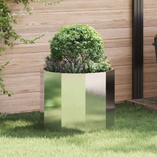 vidaXL Γλάστρα Ασημί 60 x 60 x 50 εκ Ανοξείδωτο ατσάλι