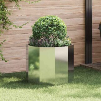 vidaXL Γλάστρα Ασημί 60 x 60 x 50 εκ Επικαλυμμένος Χάλυβας