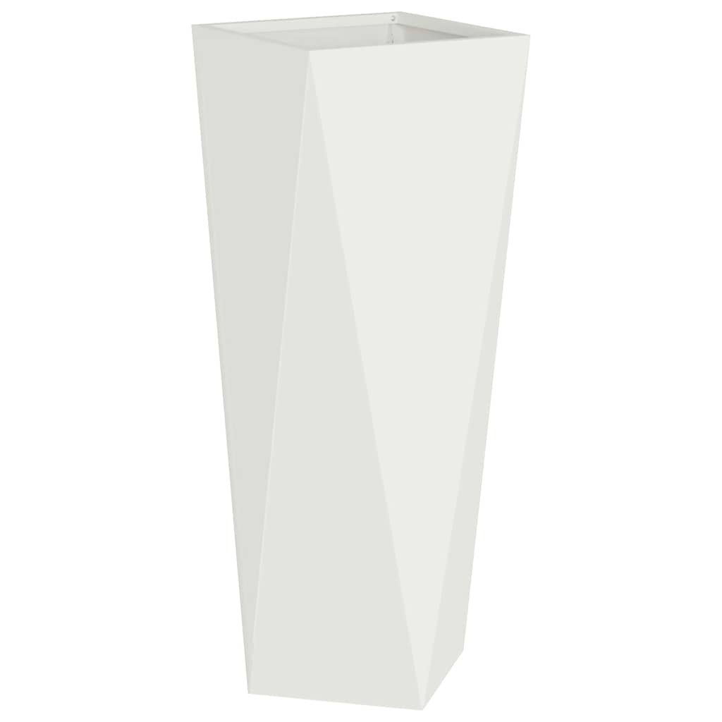 vidaXL Γλάστρα Λευκό 30 x 30 x 75 εκ Ατσάλι - Image 2