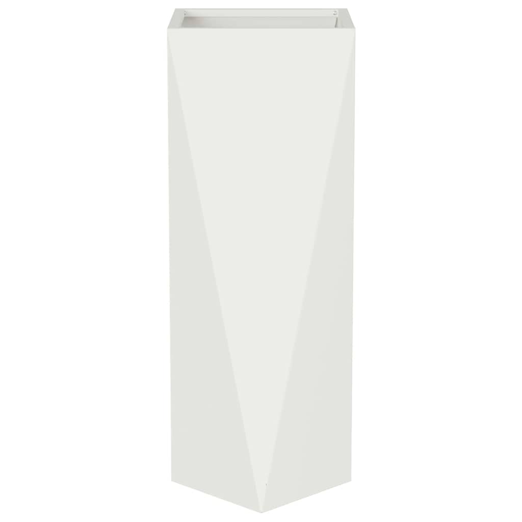 vidaXL Γλάστρα Λευκό 30 x 30 x 75 εκ Ατσάλι - Image 5