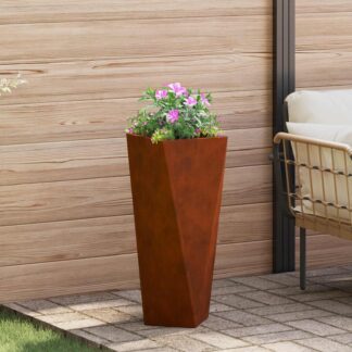 vidaXL Γλάστρα Σκ rusty 30 x 30 x 75 εκ Ατσάλι Σκληρυθέν στον Αέρα