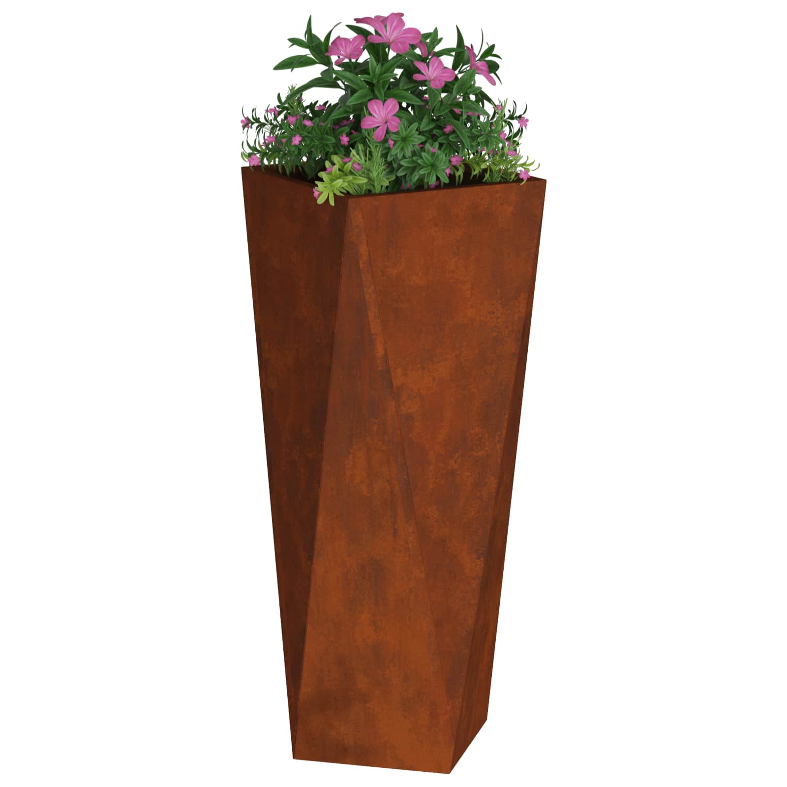 vidaXL Γλάστρα Σκ rusty 30 x 30 x 75 εκ Ατσάλι Σκληρυθέν στον Αέρα - Image 3