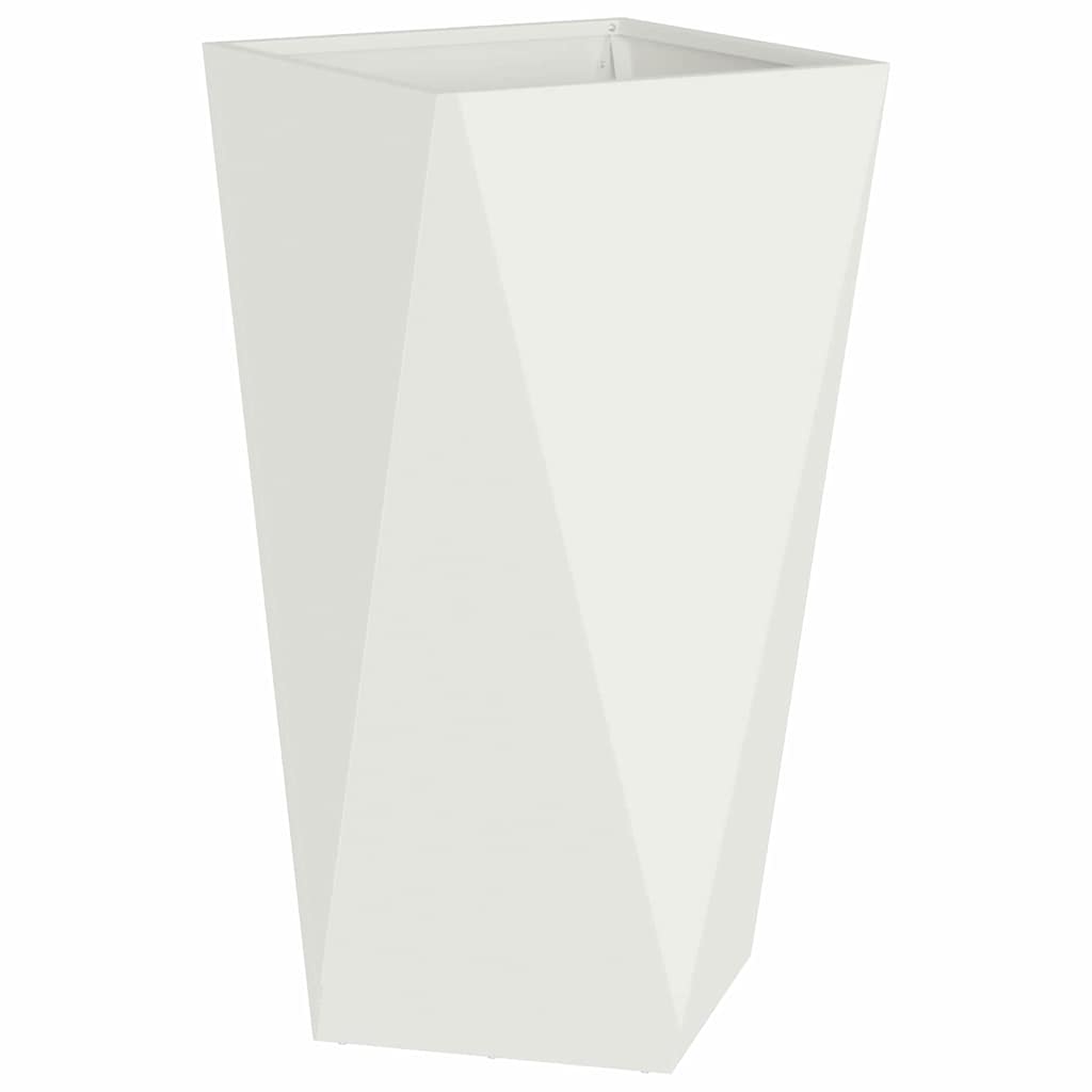 vidaXL Γλάστρα 2 τμχ. Λευκό 40 x 40 x 75 cm Ατσάλι - Image 5