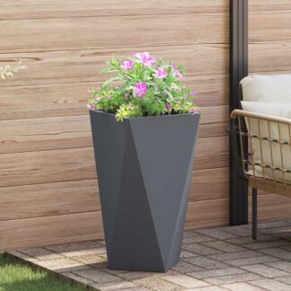 vidaXL Γλάστρα Ανθρακί 40 x 40 x 75 cm Ατσάλι