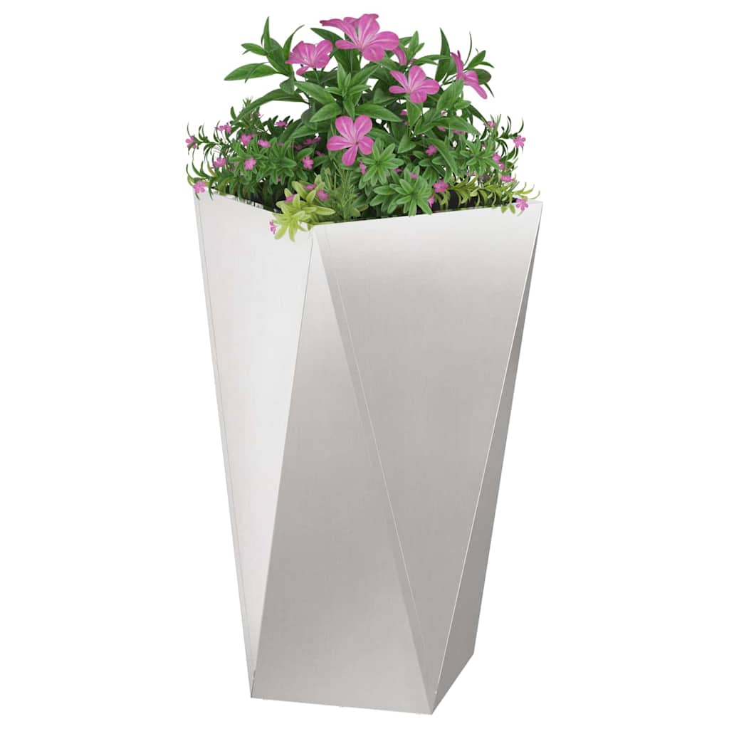 vidaXL Γλάστρα Ασημί 40 x 40 x 75 cm Ανοξείδωτο ατσάλι - Image 3