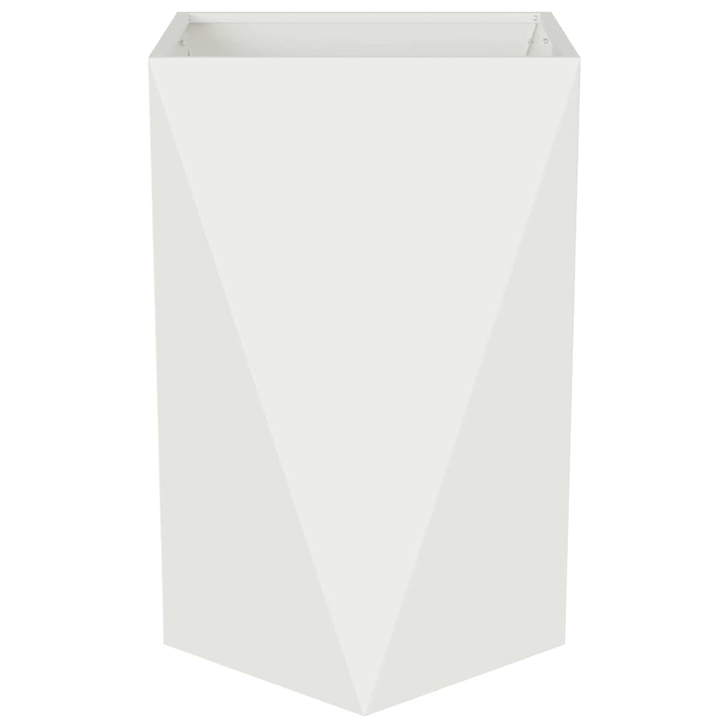 vidaXL Γλάστρα Λευκό 50 x 50 x 75 cm Ατσάλι - Image 5