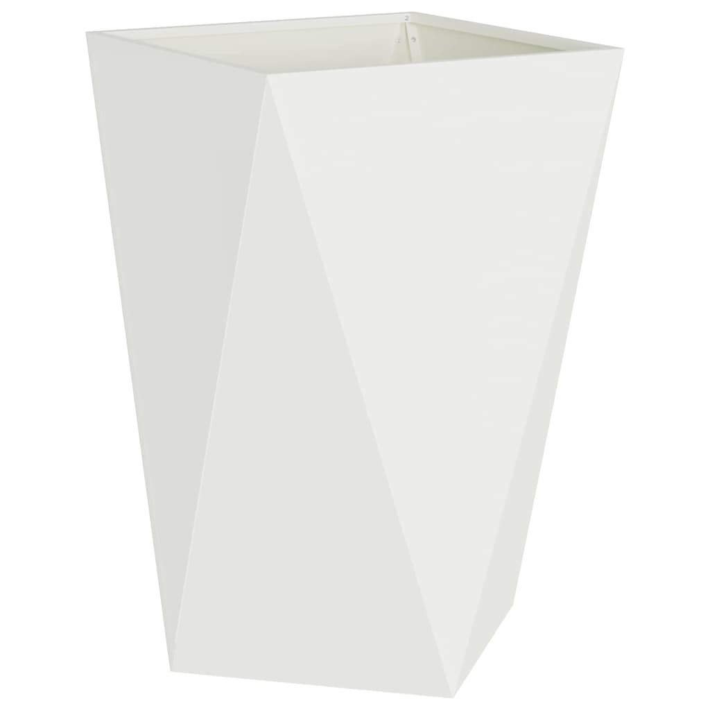 vidaXL Γλάστρα 2 τμχ. Λευκό 50 x 50 x 75 cm Ατσάλι - Image 5