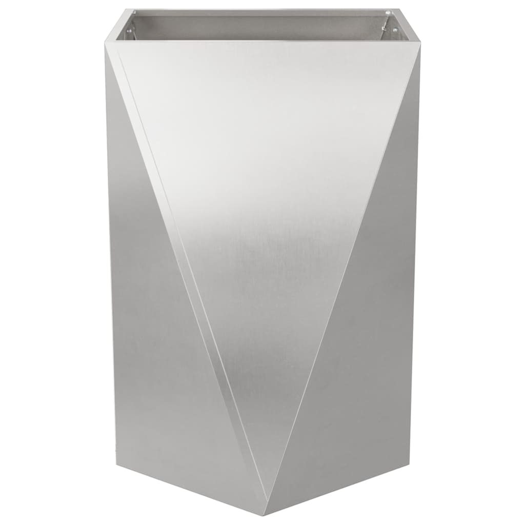 vidaXL Γλάστρα Ασημί 50 x 50 x 75 cm Ανοξείδωτο ατσάλι - Image 5