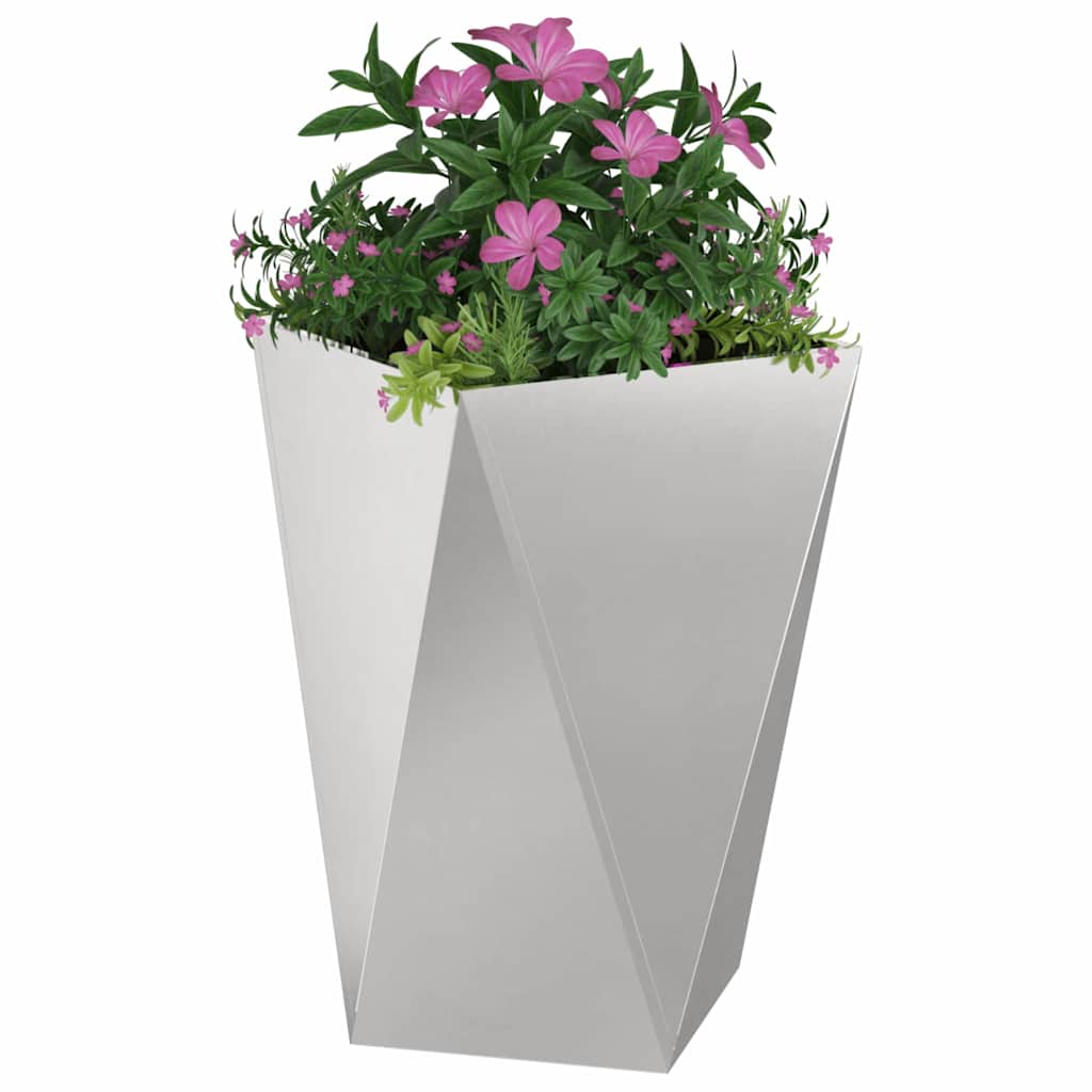 vidaXL Γλάστρα Ασημί 50 x 50 x 75 cm Ανοξείδωτο ατσάλι - Image 3