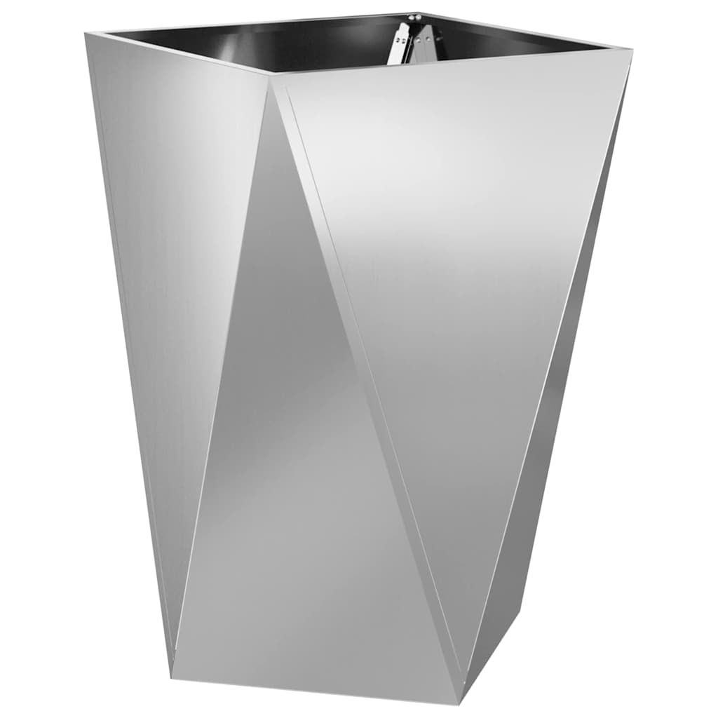 vidaXL Γλάστρα Ασημί 50 x 50 x 75 cm Επικαλυμμένος Χάλυβας - Image 2