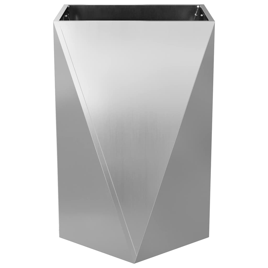 vidaXL Γλάστρα Ασημί 50 x 50 x 75 cm Επικαλυμμένος Χάλυβας - Image 5