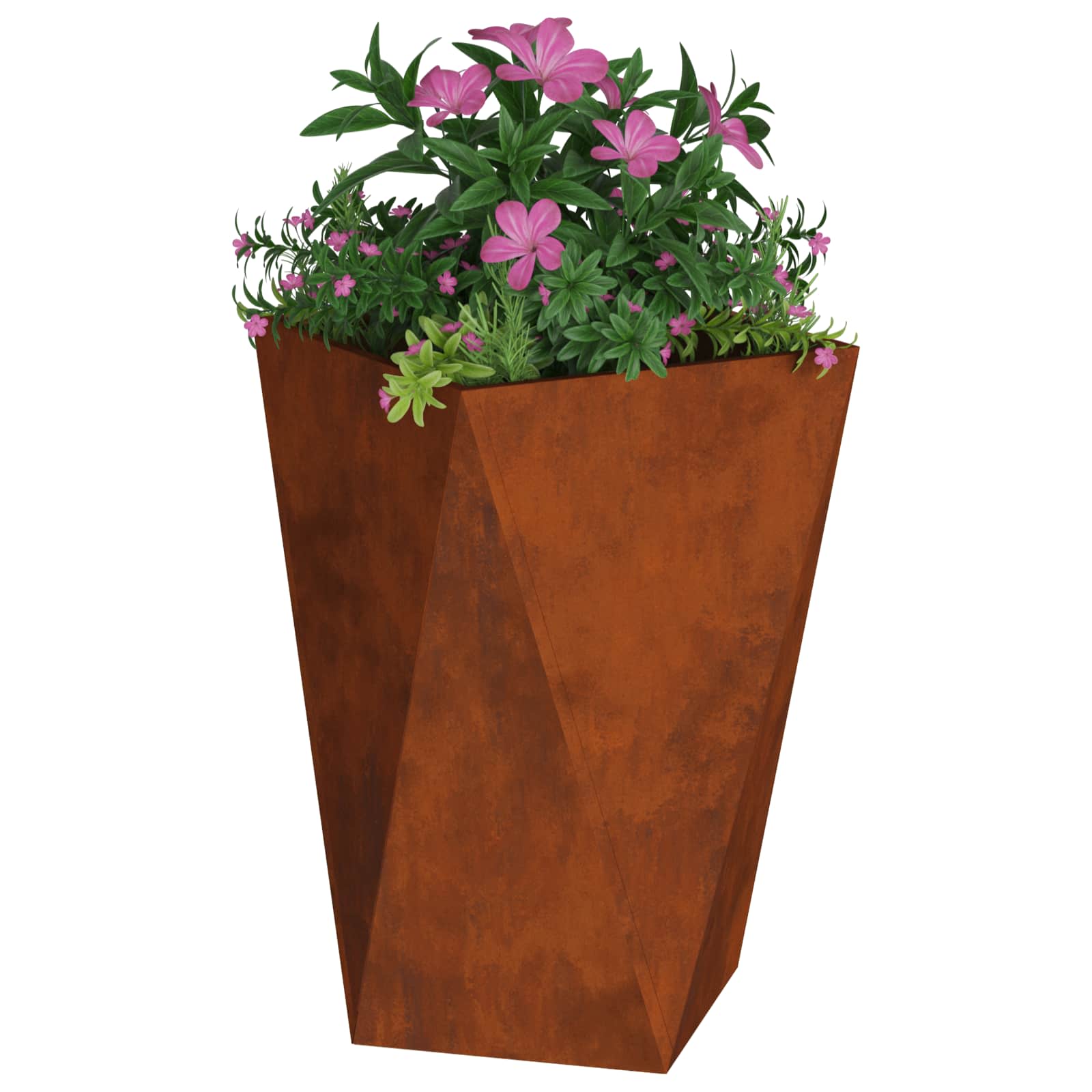 vidaXL Γλάστρα Σκ rusty 50 x 50 x 75 cm Ατσάλι Σκληρυθέν στον Αέρα - Image 3
