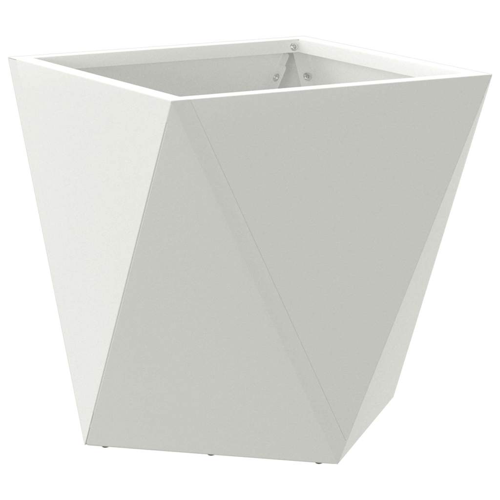 vidaXL Γλάστρα 2 τμχ. Λευκό 30 x 30 x 30 cm Ατσάλι - Image 5