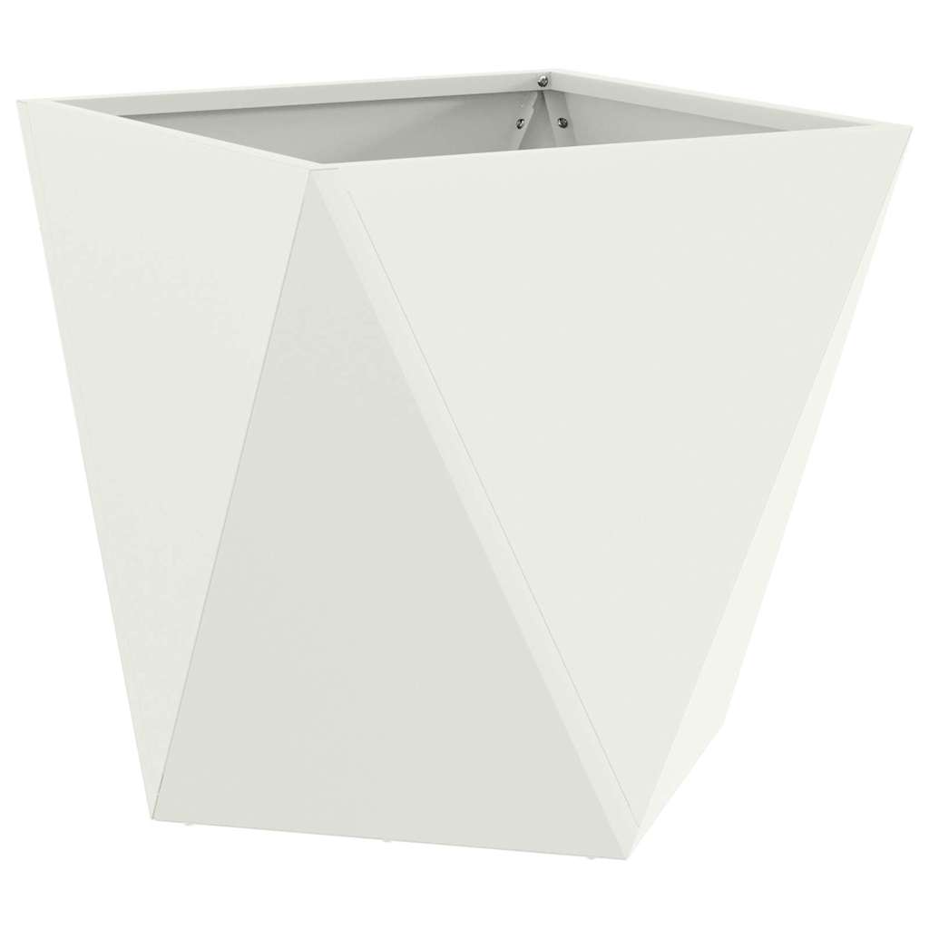 vidaXL Γλάστρα 2 τμχ. Λευκό 40 x 40 x 40 cm Ατσάλι - Image 5