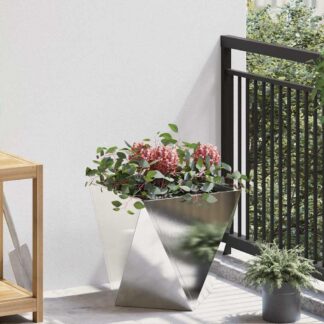 vidaXL Γλάστρα Ασημί 40 x 40 x 40 cm Ανοξείδωτο ατσάλι