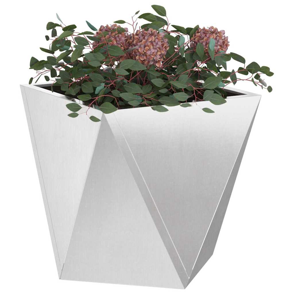 vidaXL Γλάστρα Ασημί 40 x 40 x 40 cm Ανοξείδωτο ατσάλι - Image 3