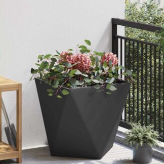 vidaXL Γλάστρα Μαύρο 50 x 50 x 50 cm Ατσάλι