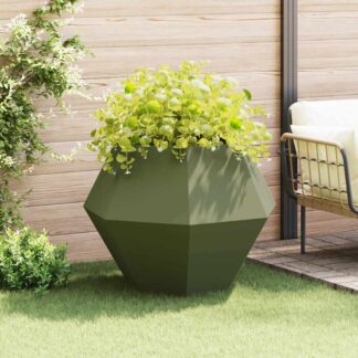 vidaXL Γλάστρα Λαδί 100 x 100 x 80 εκ Ατσάλι