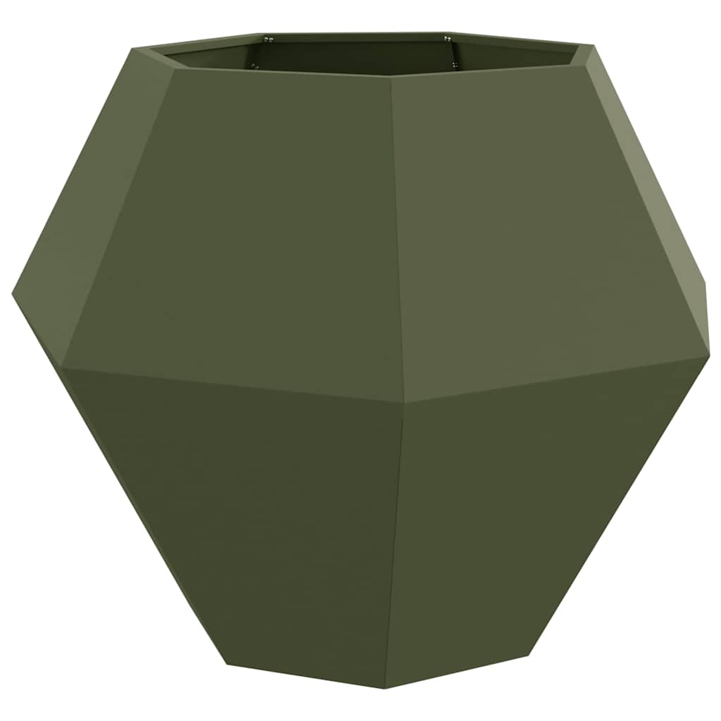vidaXL Γλάστρα 2 τμχ. Λαδί 100 x 100 x 80 εκ Ατσάλι - Image 5