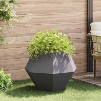 vidaXL Γλάστρα Μαύρο 75 x 75 x 60 εκ Ατσάλι