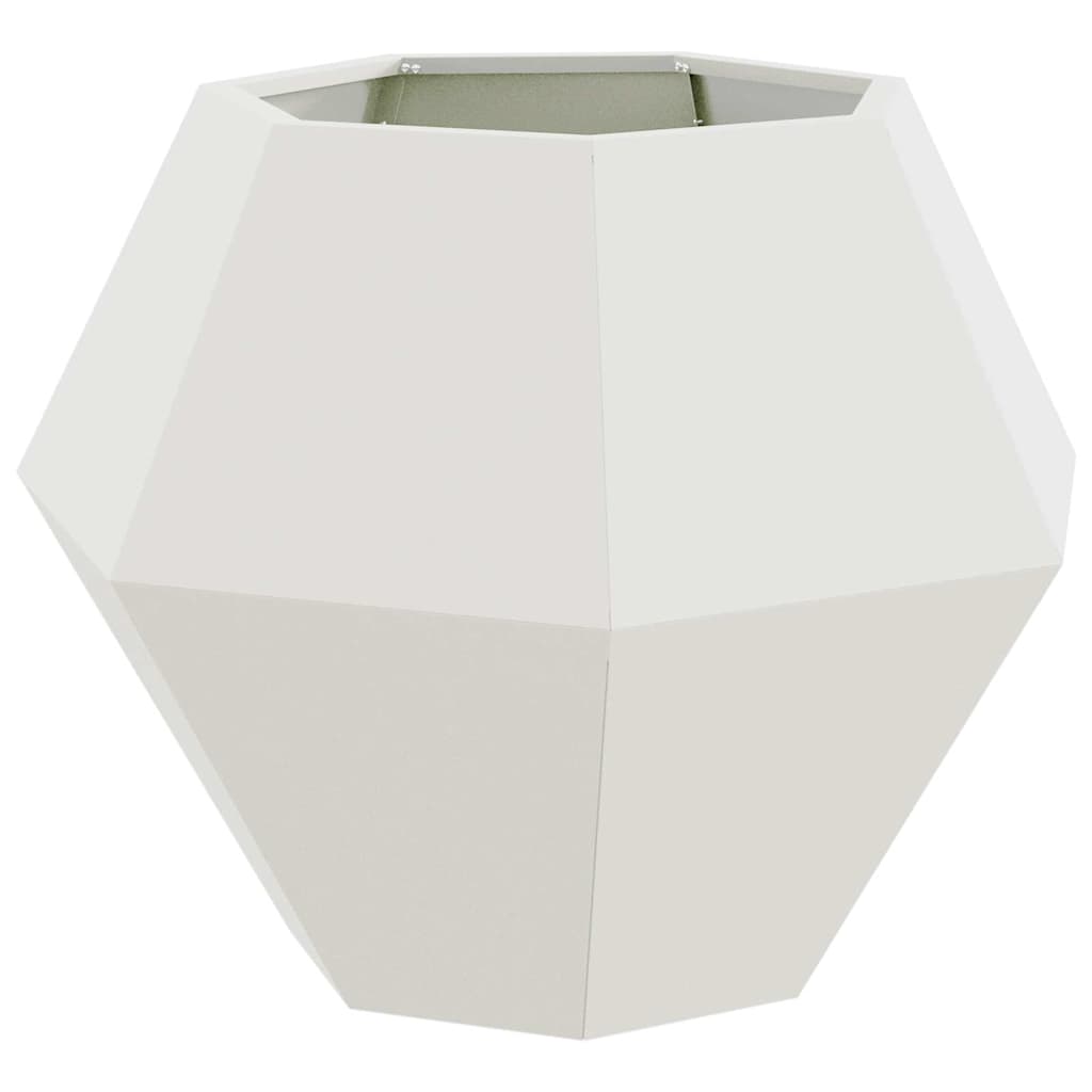 vidaXL Γλάστρα 2 τμχ. Λευκό 75 x 75 x 60 εκ Ατσάλι - Image 5