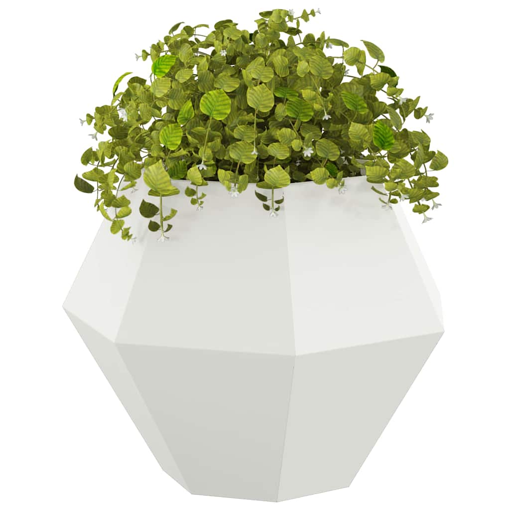 vidaXL Γλάστρα 2 τμχ. Λευκό 75 x 75 x 60 εκ Ατσάλι - Image 3