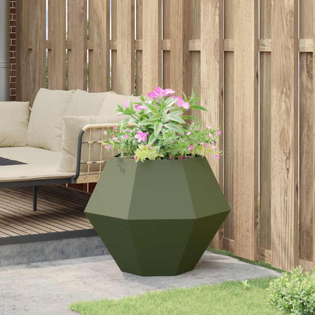 vidaXL Γλάστρα Λαδί 75 x 75 x 60 εκ Ατσάλι - Image 4