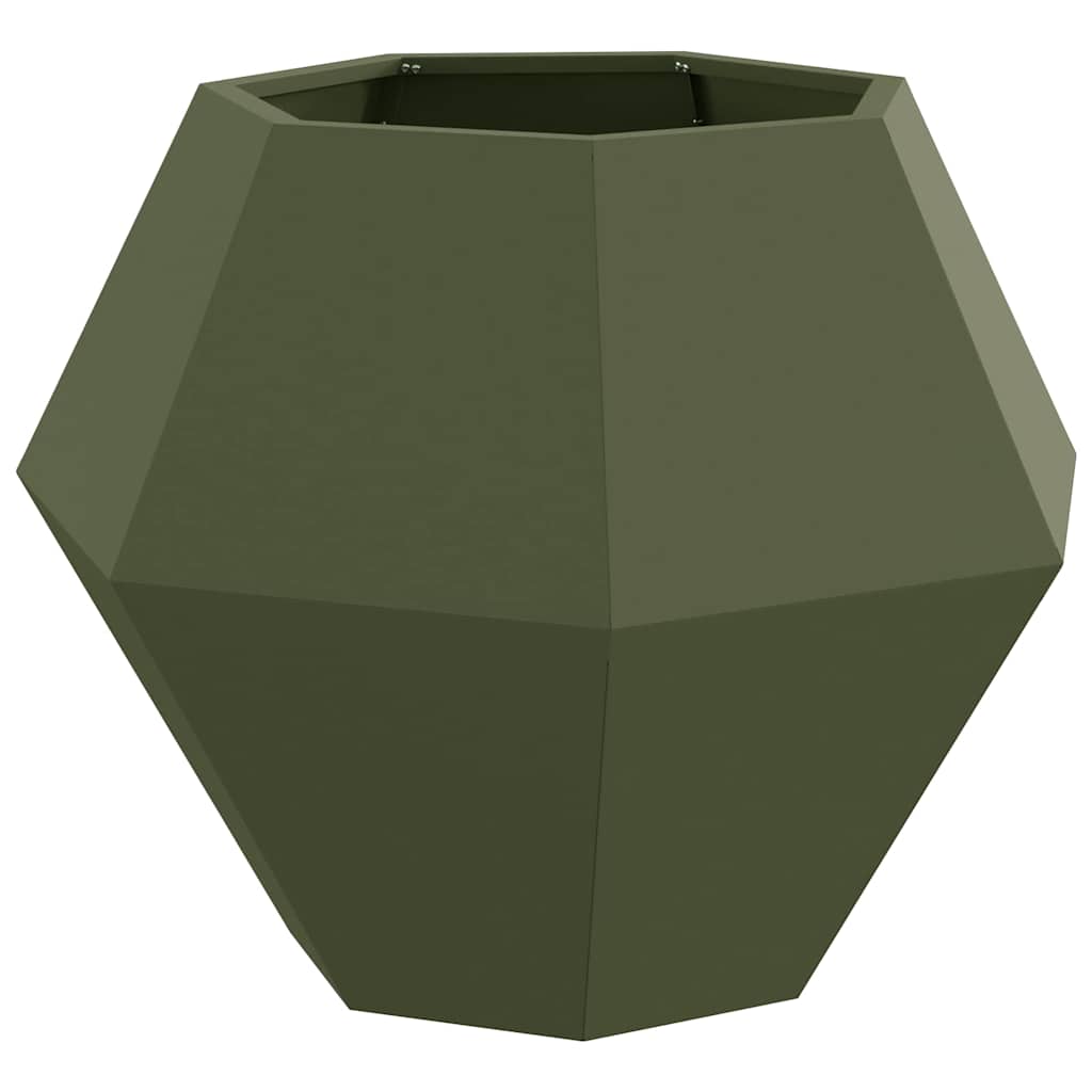 vidaXL Γλάστρα 2 τμχ. Λαδί 75 x 75 x 60 εκ Ατσάλι - Image 5