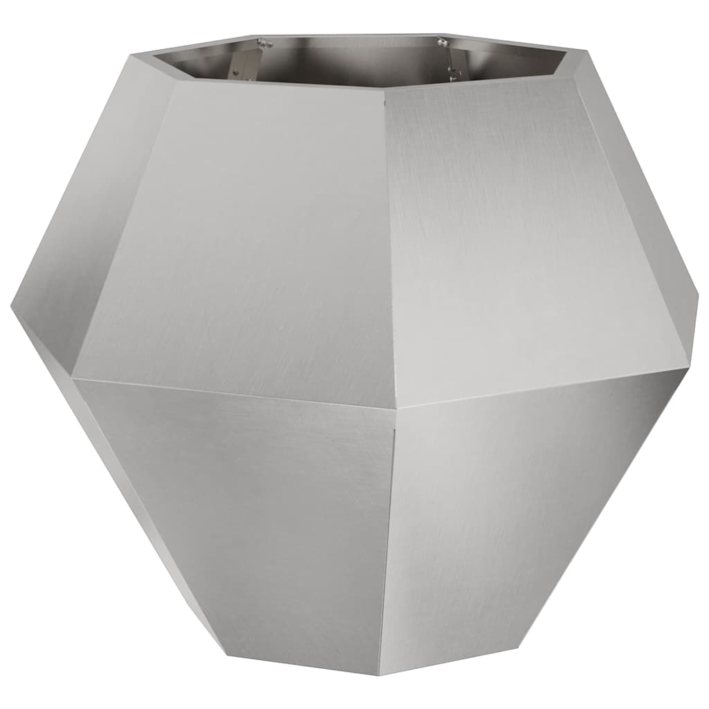 vidaXL Γλάστρα Ασημί 75 x 75 x 60 εκ Ανοξείδωτο Ατσάλι - Image 2