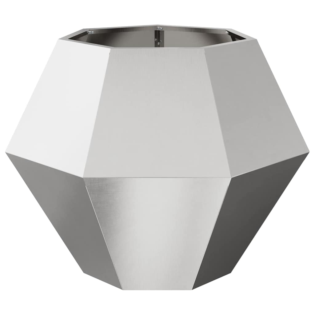 vidaXL Γλάστρα Ασημί 75 x 75 x 60 εκ Ανοξείδωτο Ατσάλι - Image 5