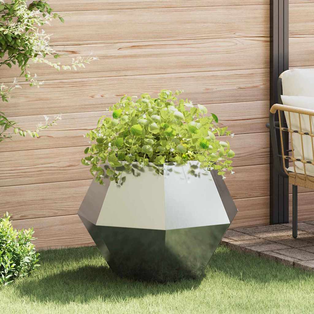 vidaXL Γλάστρα Ασημί 75 x 75 x 60 εκ Γαλβανισμένος Χάλυβας