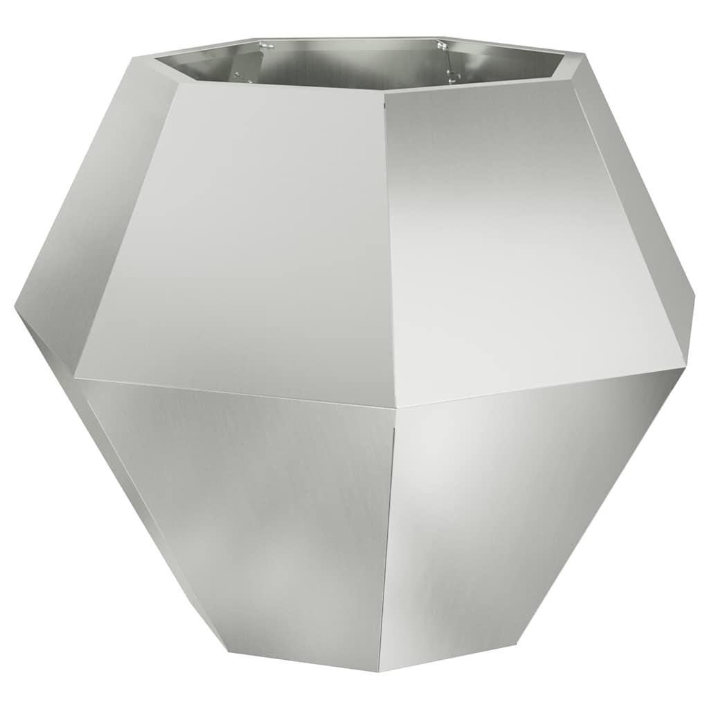 vidaXL Γλάστρα Ασημί 75 x 75 x 60 εκ Γαλβανισμένος Χάλυβας - Image 2