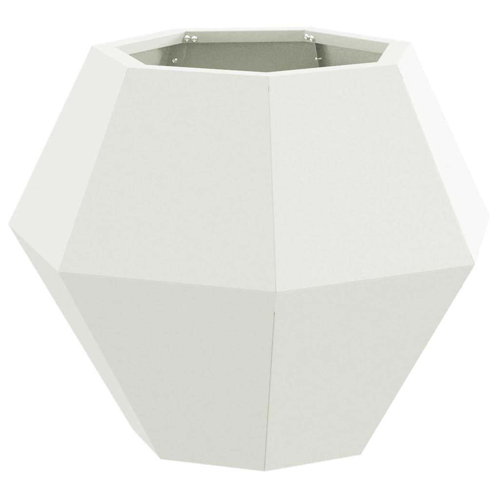 vidaXL Γλάστρα 2 τμχ. Λευκό 50 x 50 x 40 cm Ατσάλι - Image 5