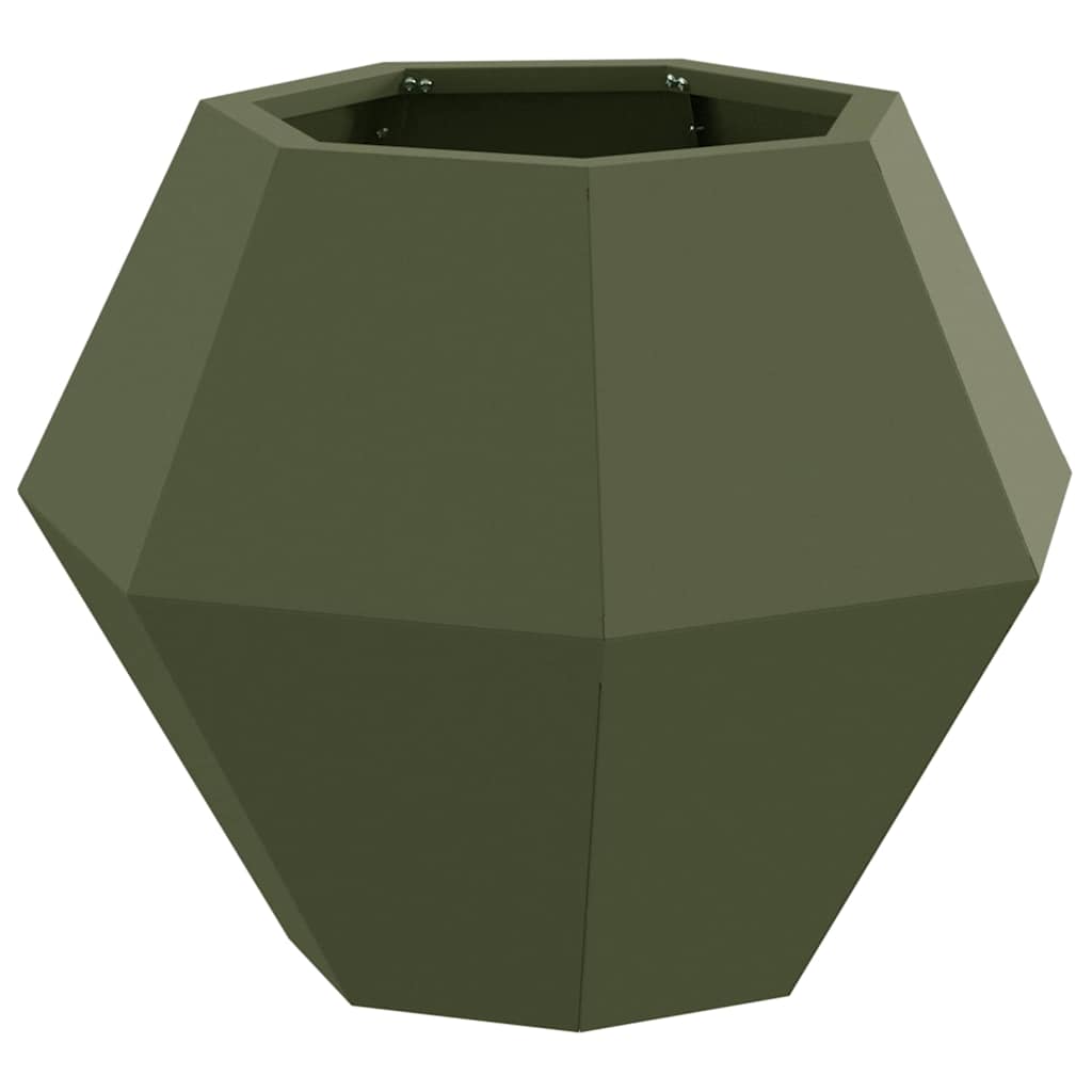 vidaXL Γλάστρα 2 τμχ. Λαδί 50 x 50 x 40 cm Ατσάλι - Image 5