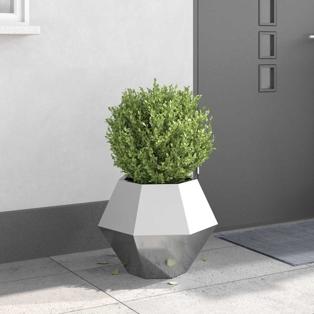 vidaXL Γλάστρα Ασημί 50 x 50 x 40 cm Γαλβανισμένος Χάλυβας