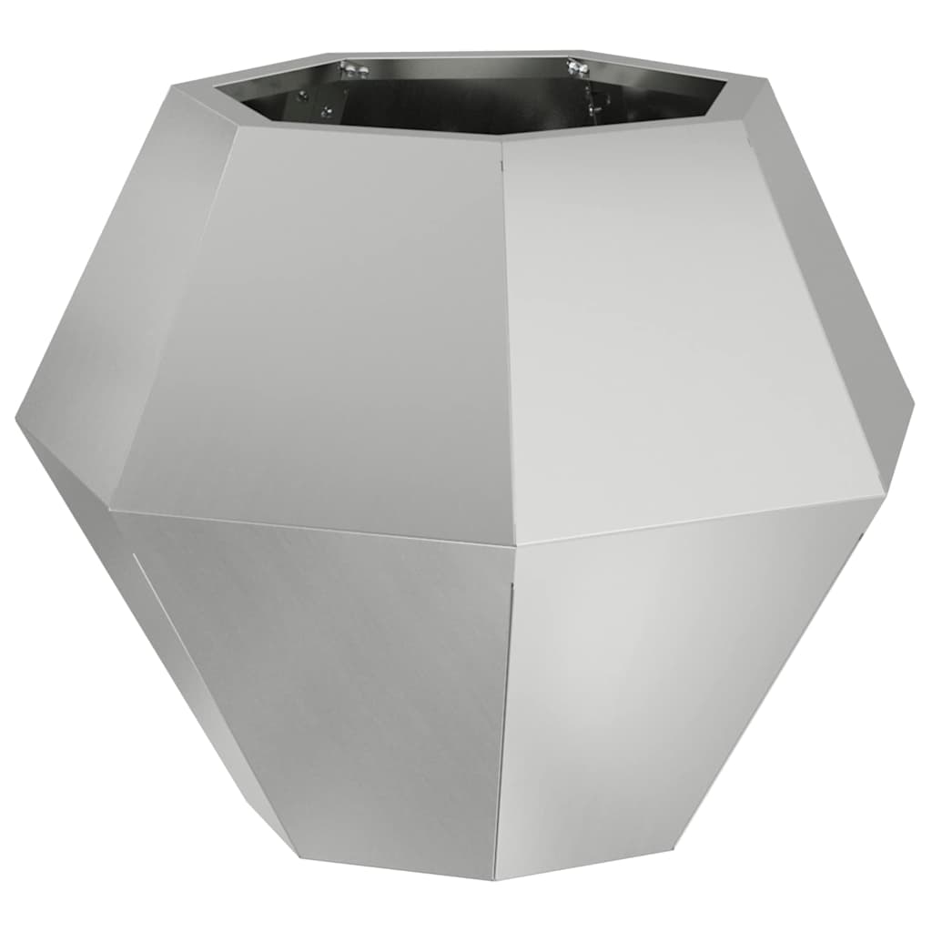 vidaXL Γλάστρα Ασημί 50 x 50 x 40 cm Γαλβανισμένος Χάλυβας - Image 2