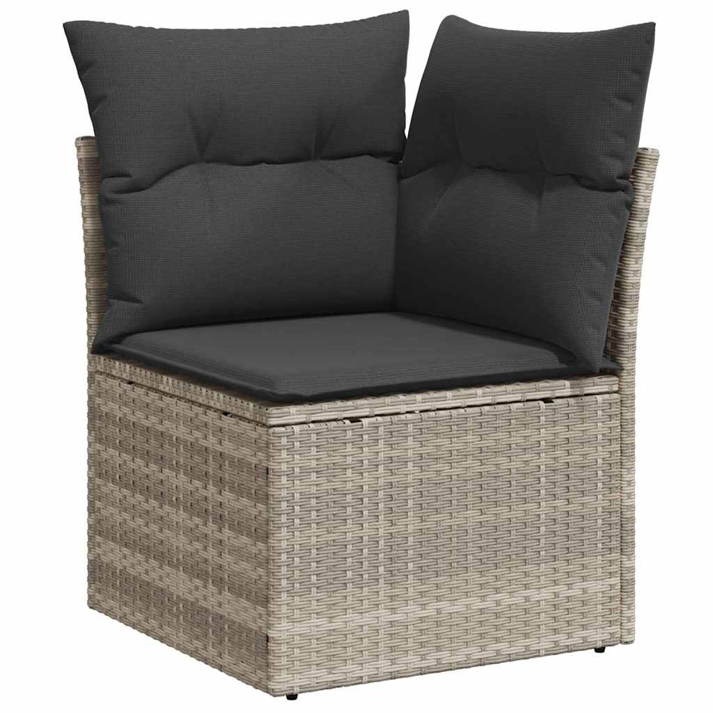 vidaXL Σετ Καναπέ Κήπου 9 τμχ. Ανοιχτό γκρι συνθετικό ρατάν - Image 5