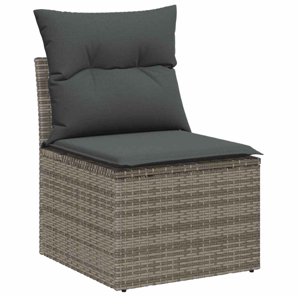 vidaXL Σετ Καναπέ Κήπου 9 τμχ. Γκρι Πολυ ράταν - Image 5
