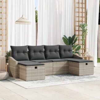 vidaXL Σετ Καναπέ Κήπου 6 τμχ. συνθετικό ρατάν