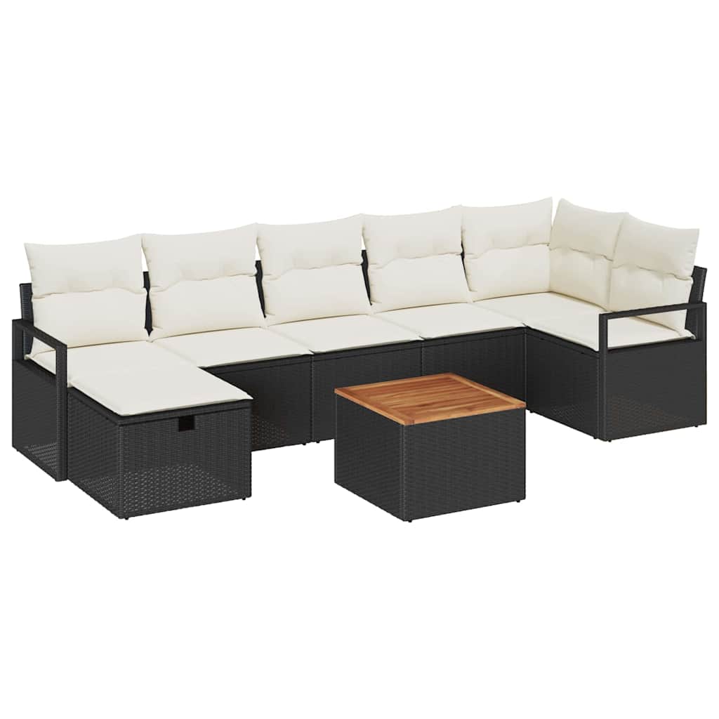 vidaXL Σετ Καναπέ Κήπου 8 τμχ. Μαύρο συνθετικό ρατάν - Image 2