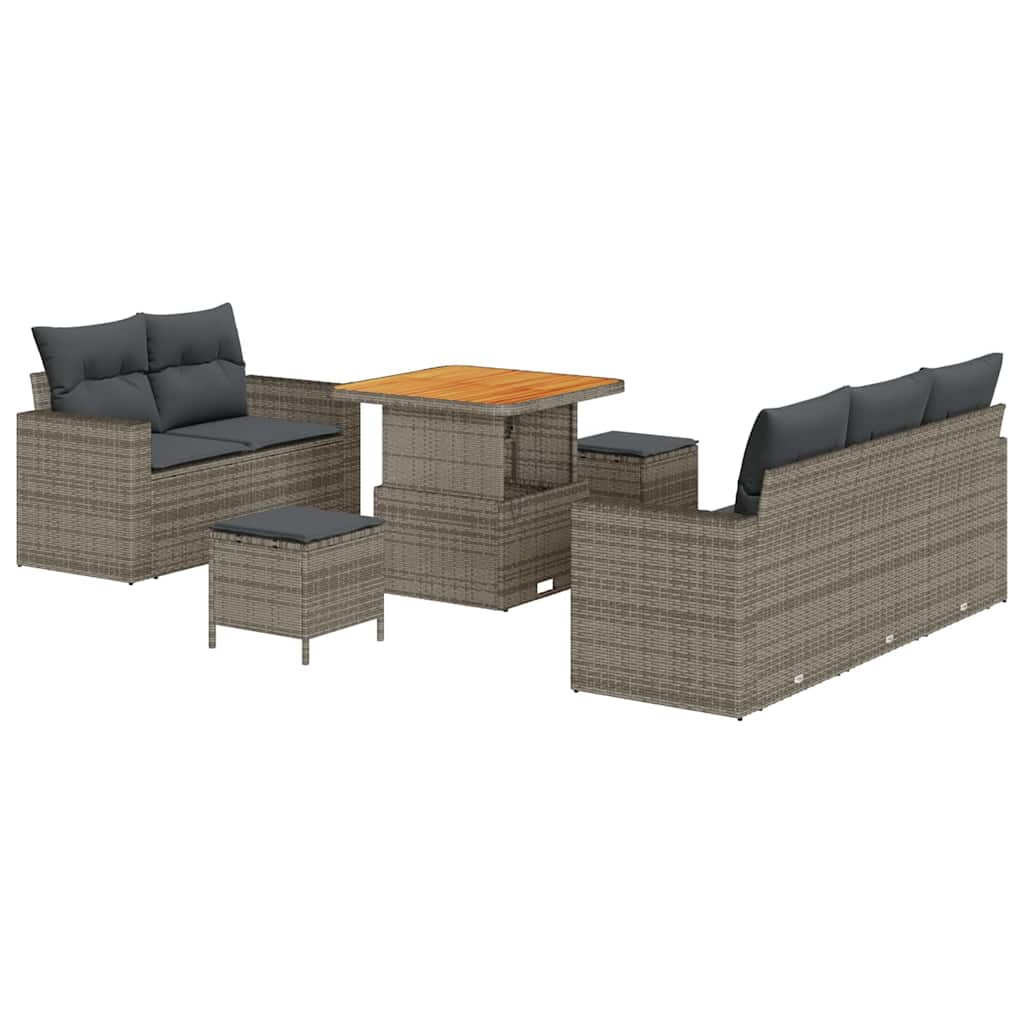 vidaXL Σετ Καναπέ Κήπου με μαξιλάρι 8 pcs Γκρι συνθετικό ρατάν - Image 2