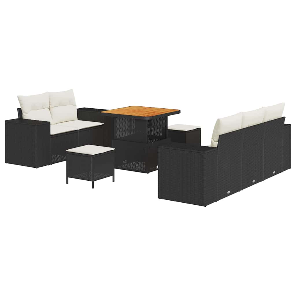 vidaXL Σετ Καναπέ Κήπου 8 pcs Μαύρο συνθετικό ρατάν - Image 2