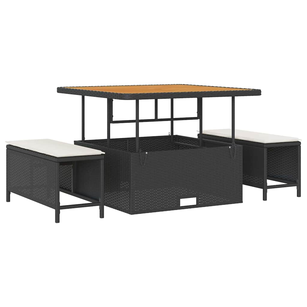vidaXL Σετ Καναπέ Κήπου 11 τμχ. Μαύρο συνθετικό ρατάν - Image 4