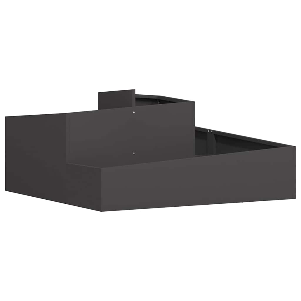 vidaXL Γλάστρα Κήπου Μαύρο 100 x 100 x 50 cm Ψυχρής έλασης χάλυβας - Image 2