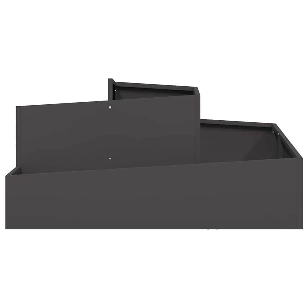 vidaXL Γλάστρα Κήπου Μαύρο 100 x 100 x 50 cm Ψυχρής έλασης χάλυβας - Image 5