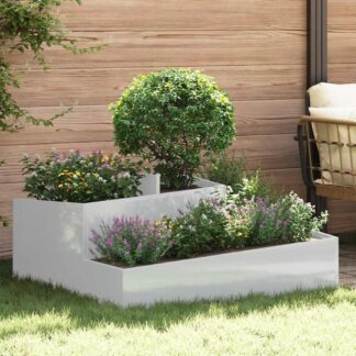 vidaXL Γλάστρα Κήπου Ασημί 100 x 100 x 50 cm Γαλβανισμένος Χάλυβας