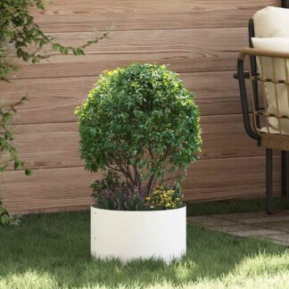 vidaXL Δακτύλιος γλάστρας Λευκό 30 x 30 x 20 cm Ψυχρής έλασης χάλυβας