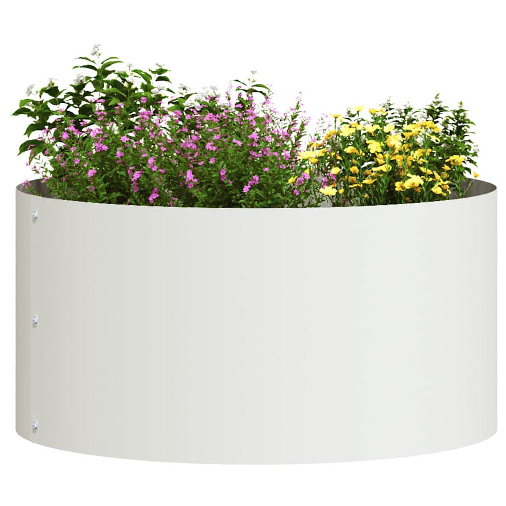 vidaXL Δακτύλιος γλάστρας Λευκό 40 x 40 x 20 cm Ψυχρής έλασης χάλυβας - Image 3