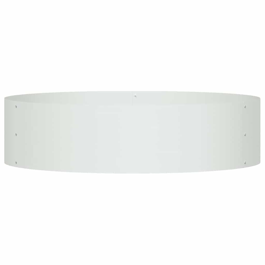 vidaXL Δακτύλιος γλάστρας Λευκό 80 x 80 x 20 cm Ψυχρής έλασης χάλυβας - Image 5