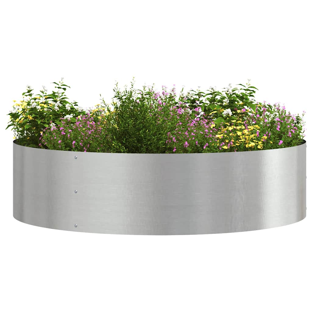 vidaXL Δακτύλιος γλάστρας Ασημί 80 x 80 x 20 cm Ανοξείδωτο ατσάλι - Image 3